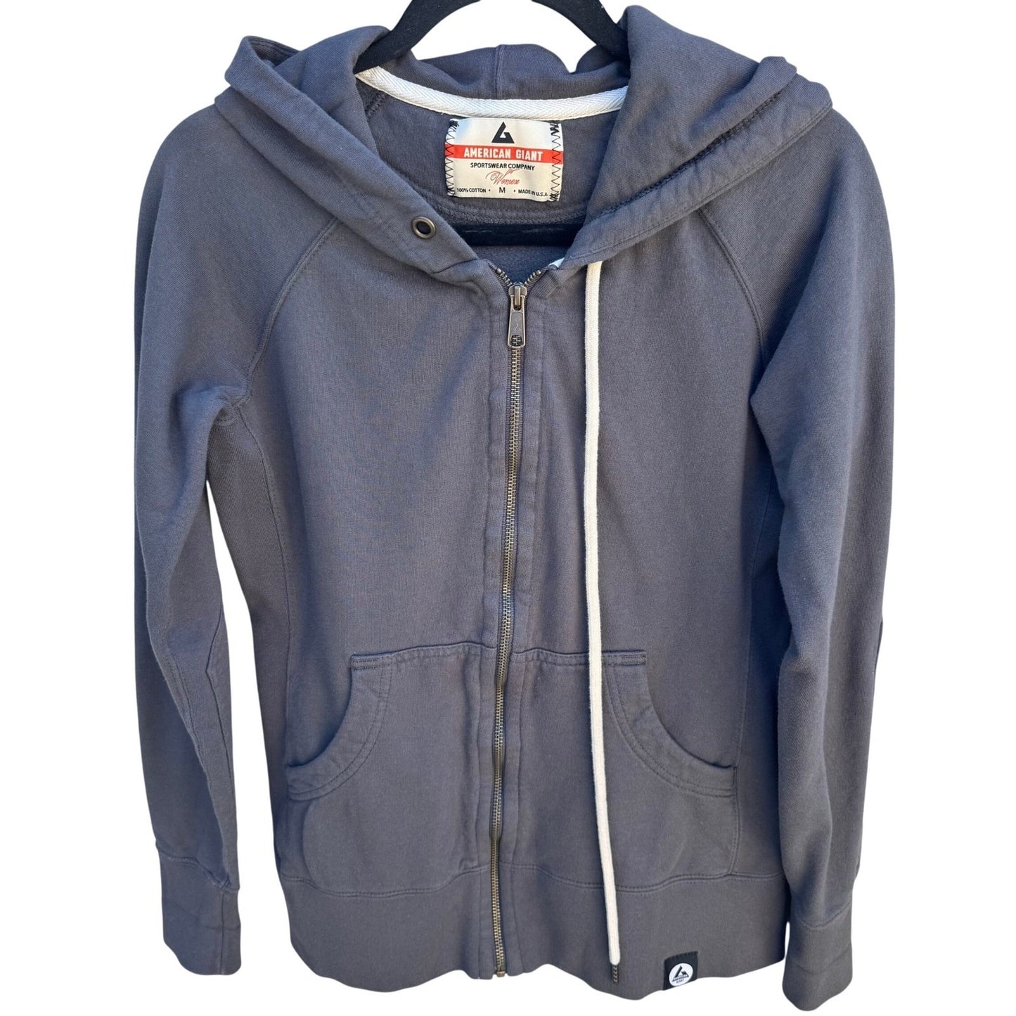 American Giant Womens Classic Full Zip Hoodie Charcoal Gray Cotton Size M USA