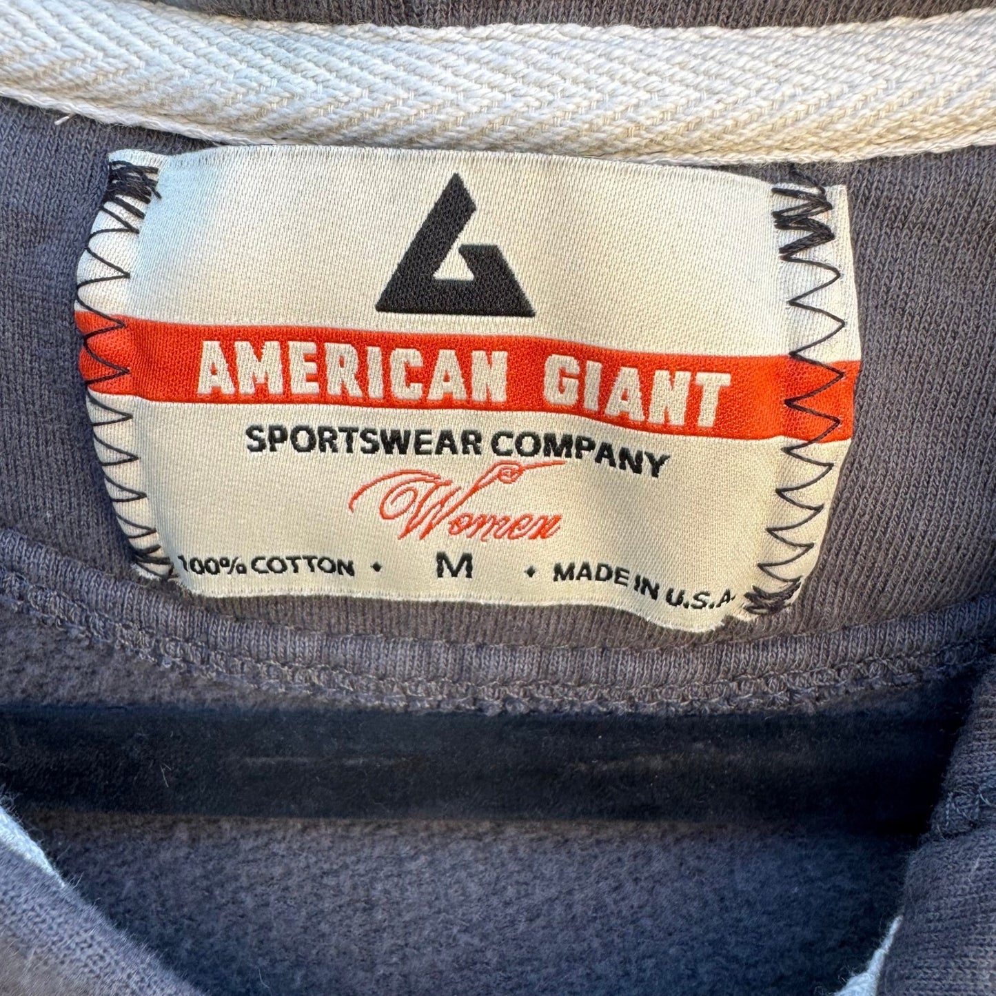 American Giant Womens Classic Full Zip Hoodie Charcoal Gray Cotton Size M USA