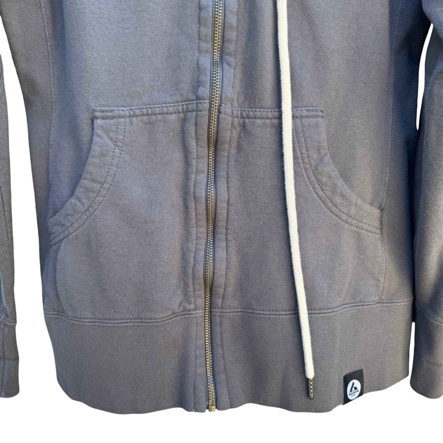 American Giant Womens Classic Full Zip Hoodie Charcoal Gray Cotton Size M USA