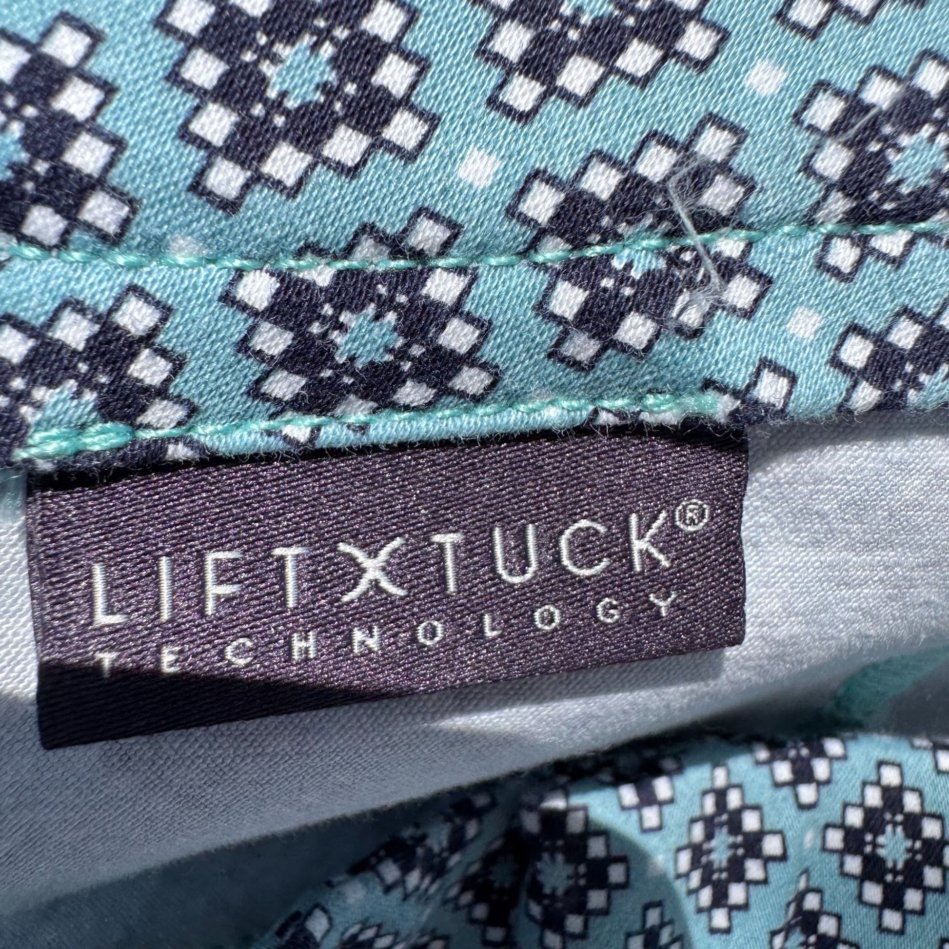 Not Your Daughters Jeans NYDJ Womens Lift Tuck Blue Preppy Geometric Pant New 14