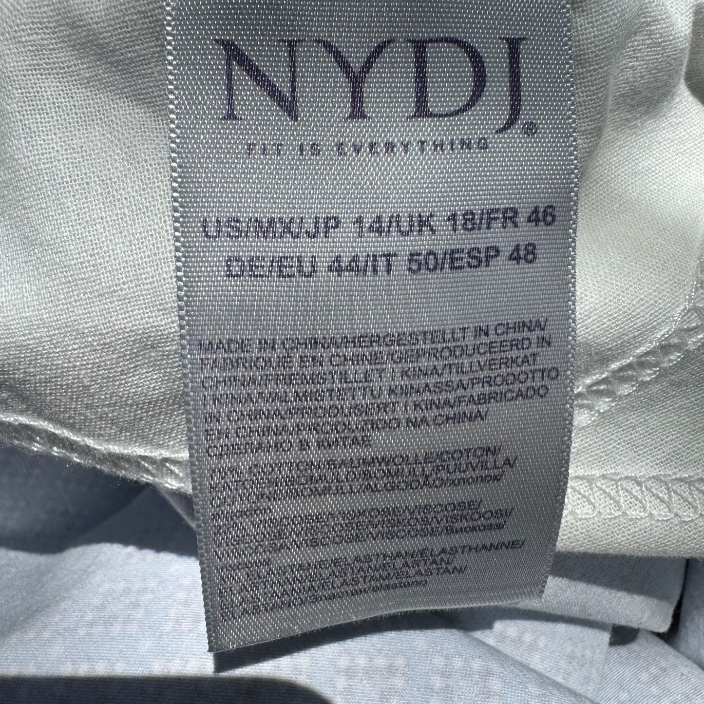 Not Your Daughters Jeans NYDJ Womens Lift Tuck Blue Preppy Geometric Pant New 14