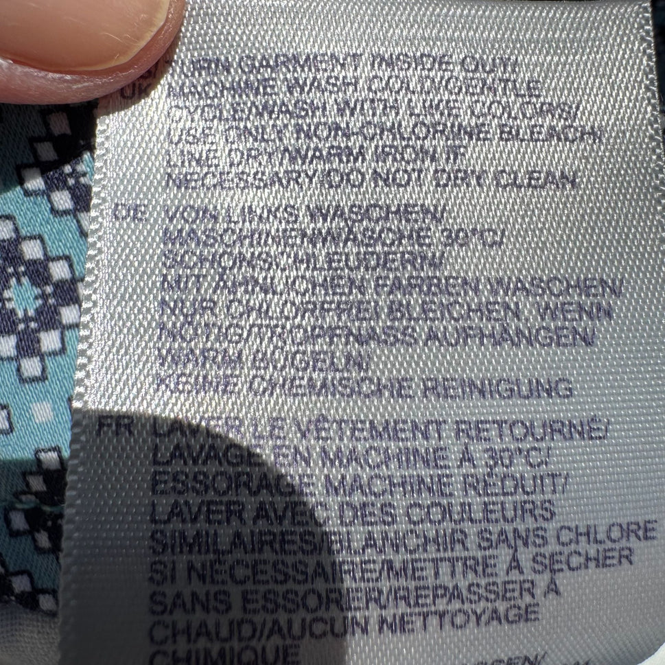 Not Your Daughters Jeans NYDJ Womens Lift Tuck Blue Preppy Geometric Pant New 14