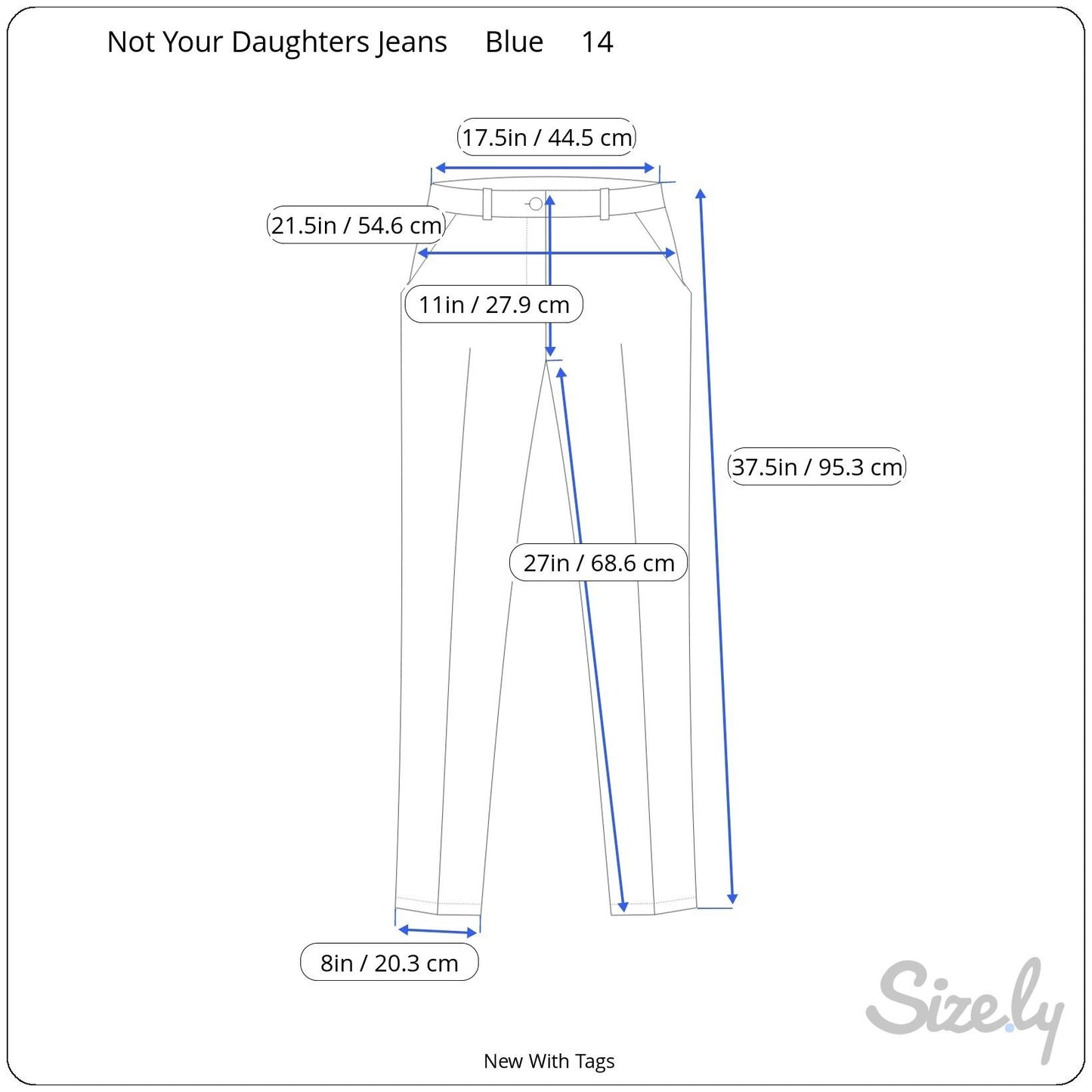 Not Your Daughters Jeans NYDJ Womens Lift Tuck Blue Preppy Geometric Pant New 14