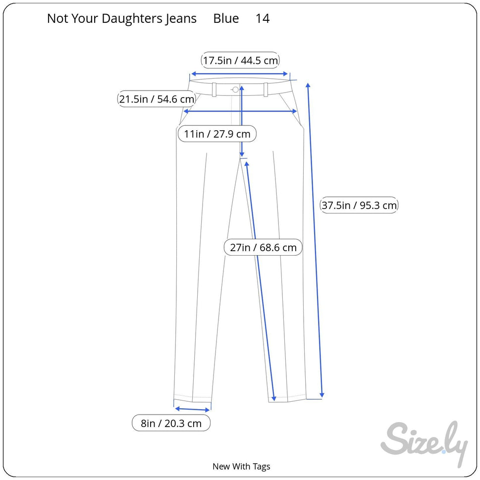 Not Your Daughters Jeans NYDJ Womens Lift Tuck Blue Preppy Geometric Pant New 14