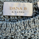 Switch Dana B &amp; Karen Womens Open Knit Cable Sweater Blue Crochet Cotton Blend Large 2 image