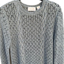 Switch Dana B &amp; Karen Womens Open Knit Cable Sweater Blue Crochet Cotton Blend Large 3 image