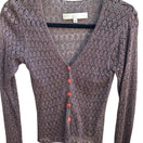Switch Bette Paige Pointelle Open Knit Boho Indie Grunge Whimsigoth Cardigan Brown M 3 image