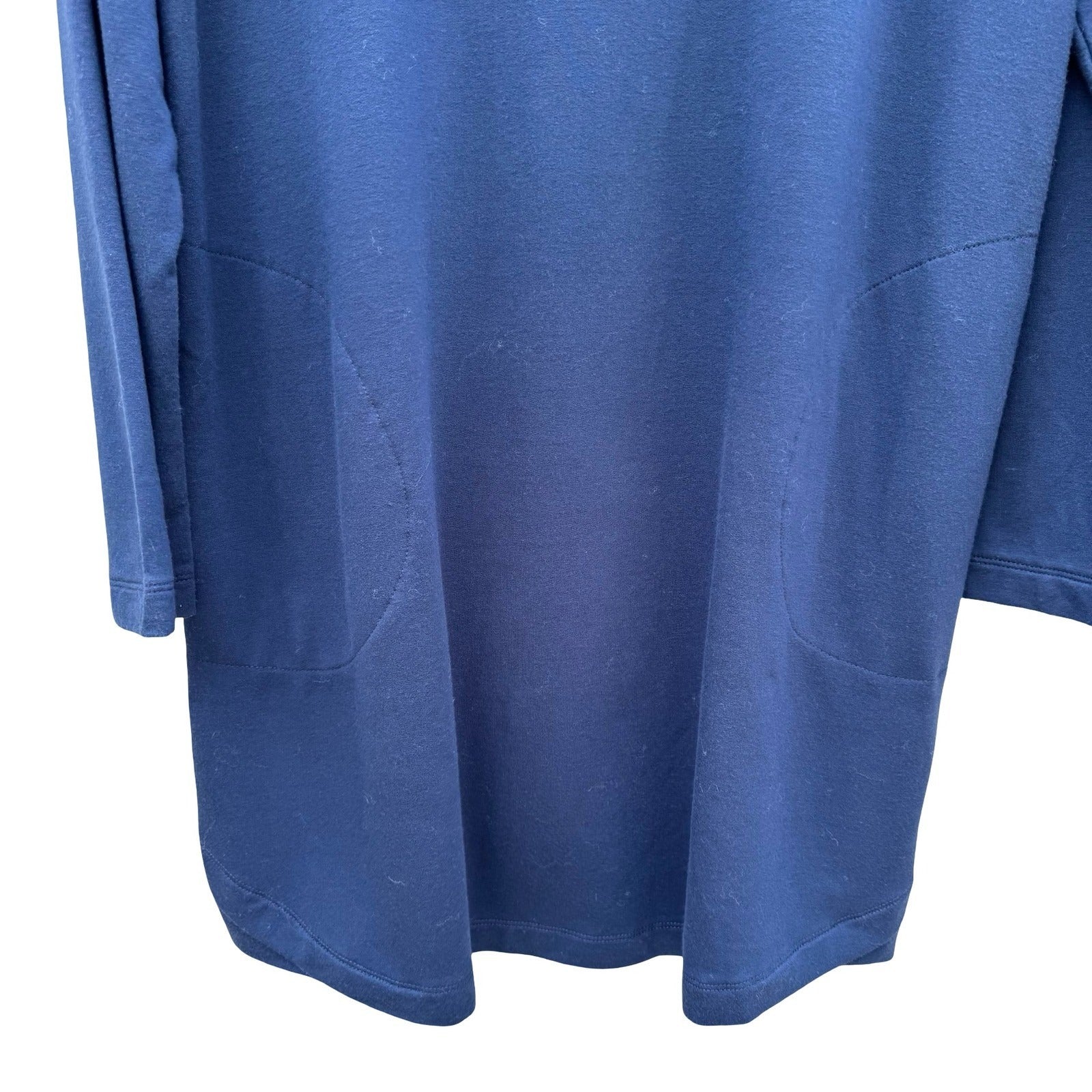 J Jill Pure Jill Luxe Tencel Cowl Neck Tunic Sweater Navy Pockets Womens Large