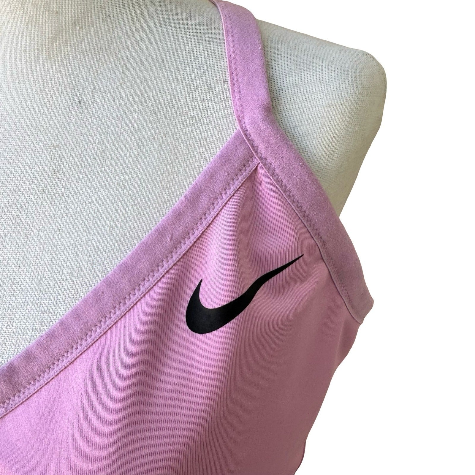 Nike Dri-FIT Pink V-Neck Adjustable Racerback Workout Sports Bra Womens 3X Yoga