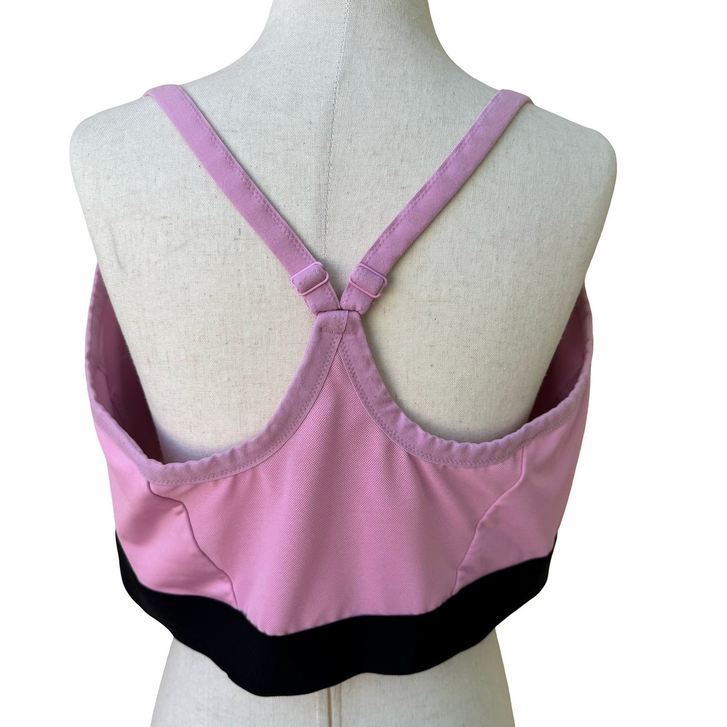 Nike Dri-FIT Pink V-Neck Adjustable Racerback Workout Sports Bra Womens 3X Yoga