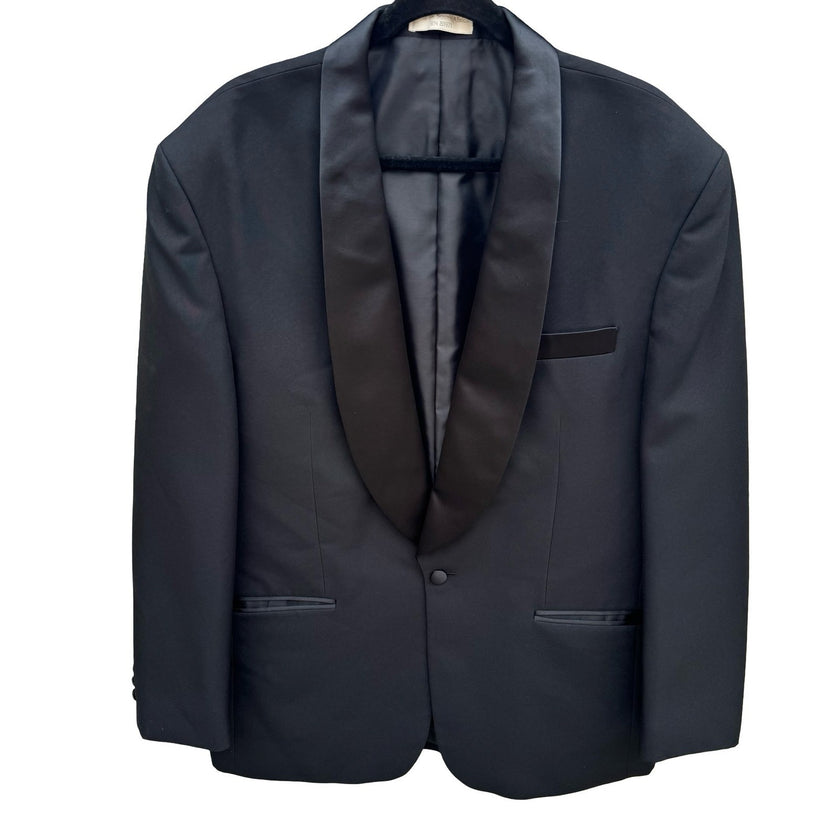 Allesandro by Bruno Allesandro Mens Black Tuxedo Jacket Shawl Lapel Blazer 44R