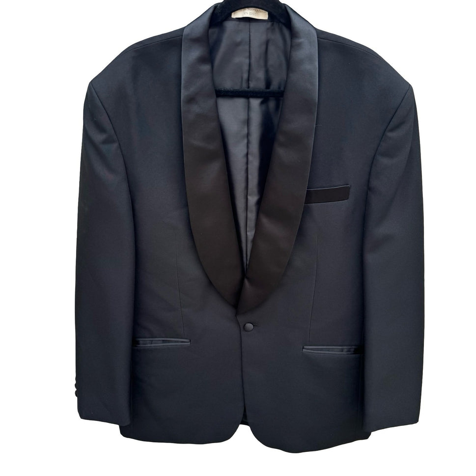 Allesandro by Bruno Allesandro Mens Black Tuxedo Jacket Shawl Lapel Blazer 44R