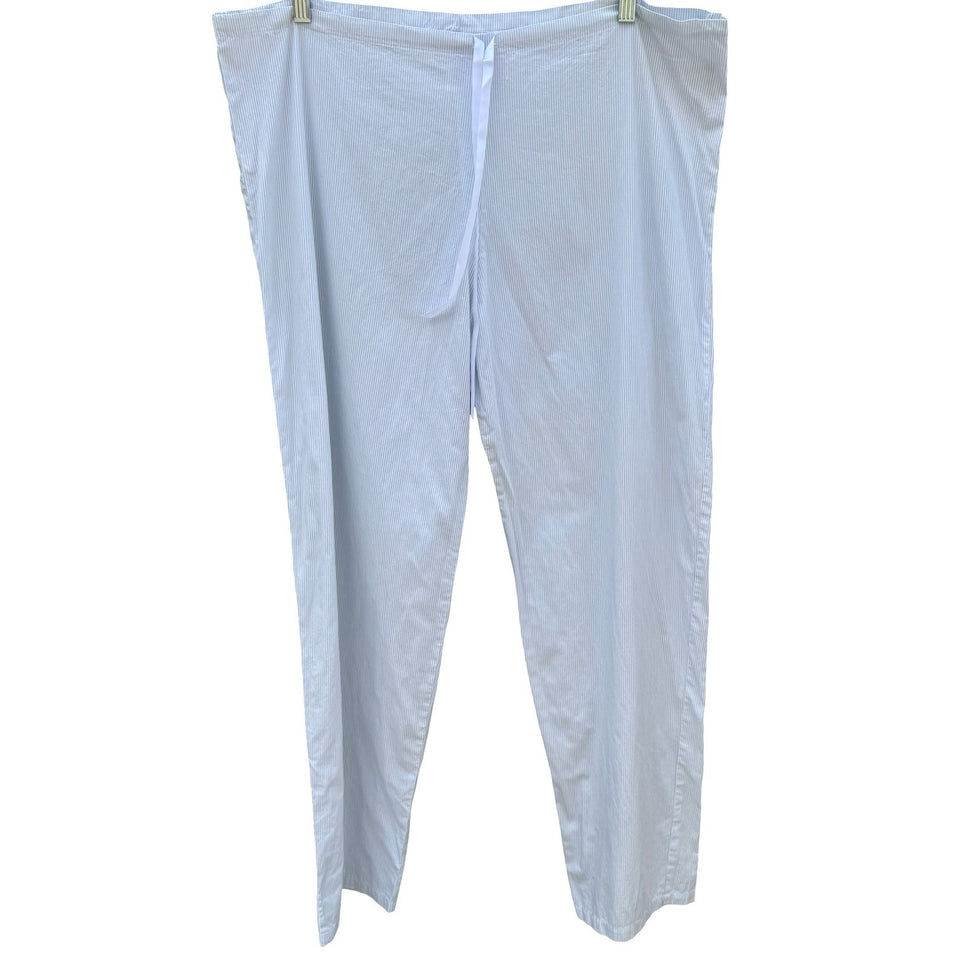 Under Construction Womens Blue White Pinstripe Cotton Pajama Pants Size L USA