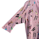 Switch NicKnits Nicole Miller Womens Pink Tie-Front Retro Silk Blend 3/4 Sleeve Sweater M 3 image