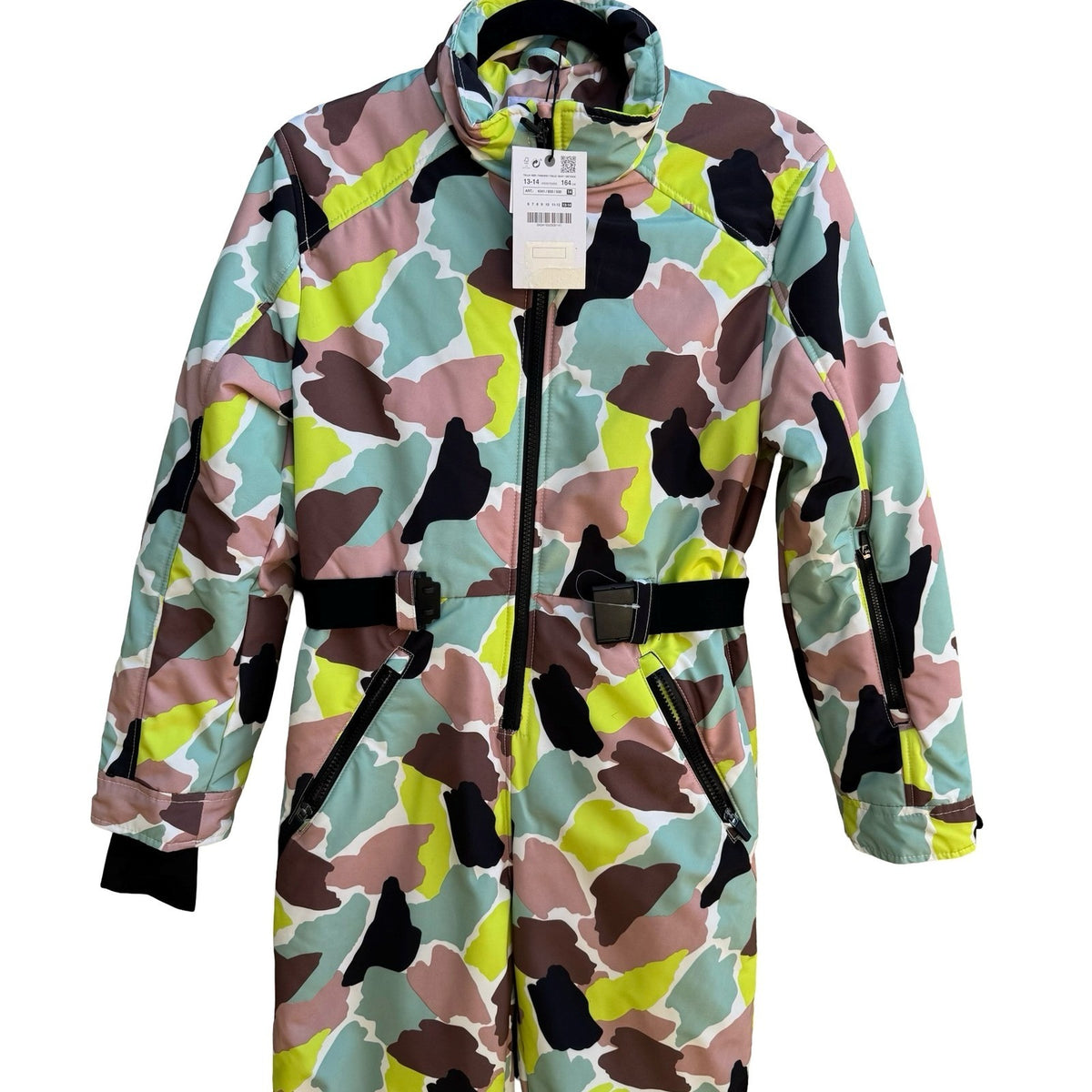 Zara Camo Print Windproof Water Repellent Ski Snowboarding Snow Suit Girls 13-14