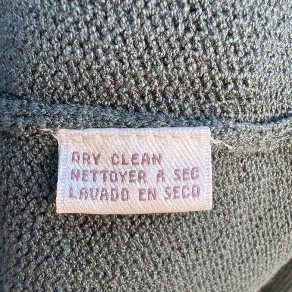Jones New York Sport Vintage Sage Green Polo V-Neck Sweater Long Sleeve P/S
