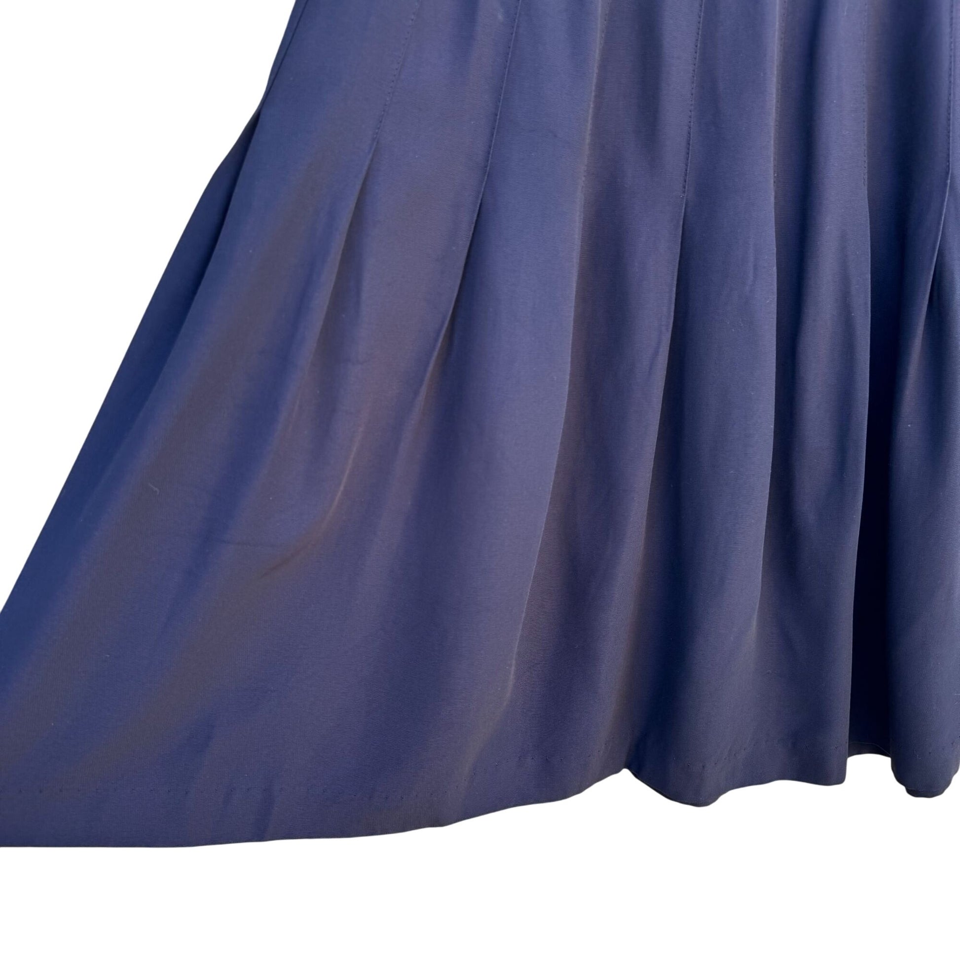 Synari Vintage Womens Navy Pleated Cheerleader Tennis Side Zip Mini Skirt 16