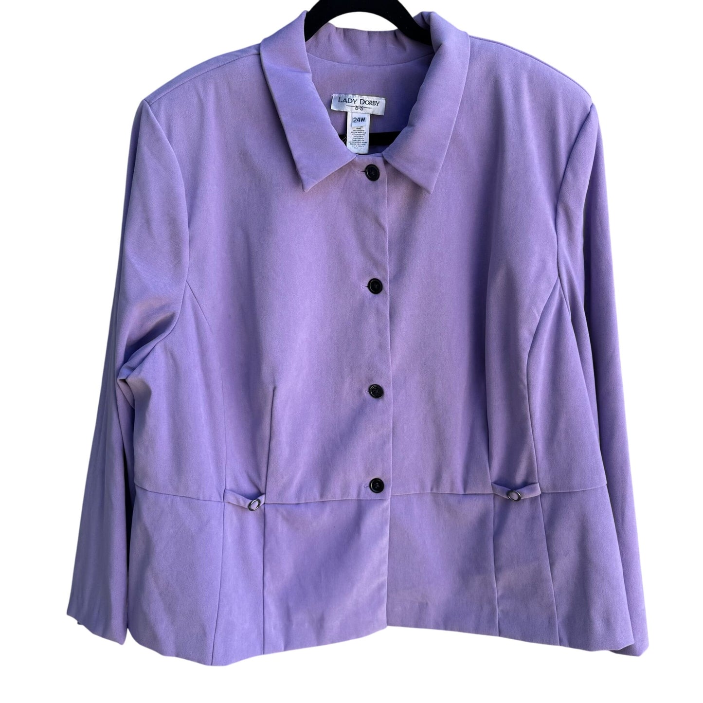 Lady Dorby Vintage Womens Preppy Lavender Office Professional Blazer Jacket 24W