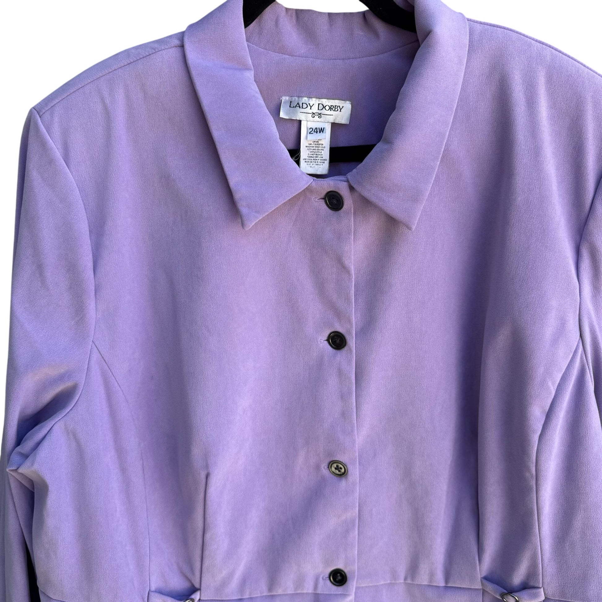 Lady Dorby Vintage Womens Preppy Lavender Office Professional Blazer Jacket 24W