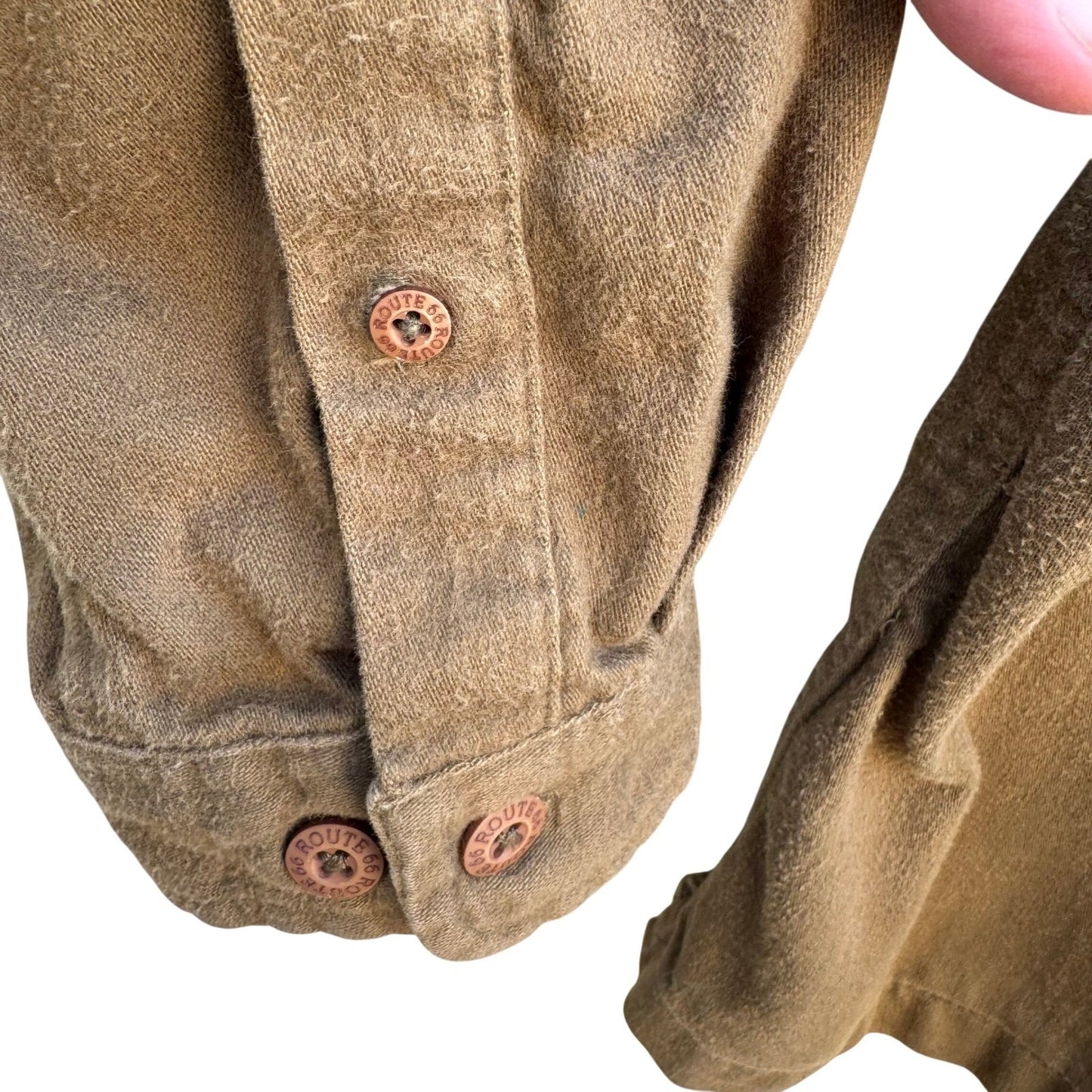 Route 66 Vintage Mens Brown Cotton Work Jacket Corduroy Collar Full Zip Large