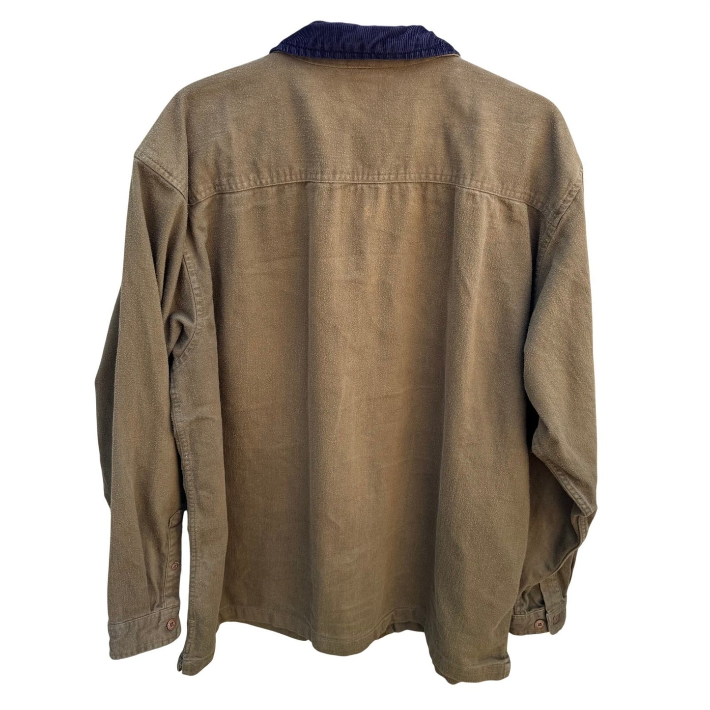 Route 66 Vintage Mens Brown Cotton Work Jacket Corduroy Collar Full Zip Large