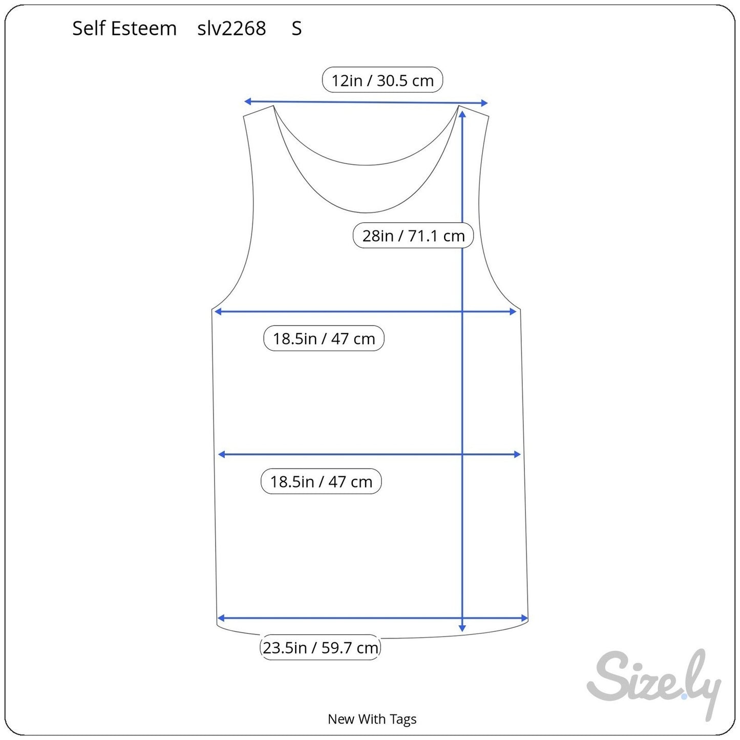 Self Esteem Royal Blue Lace Back Tank Top Scoop Neck Sleeveless S NEW Feminine