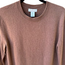 Switch Rachel Zoe Cashmere 2-Ply Knit Quiet Luxury Minimalist Earthy Sweater Brown L 3 image