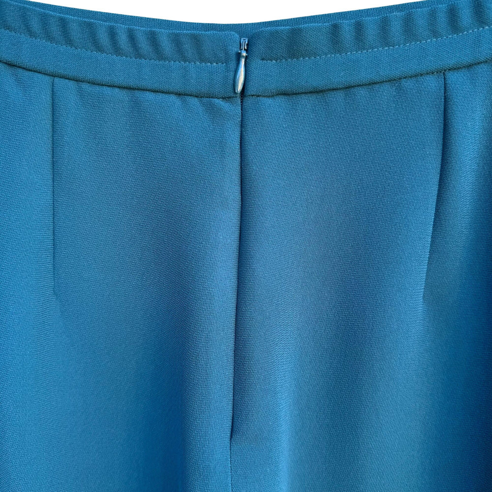 Coldwater Creek Womens Teal Back Zip Straight Leg Preppy Classic Dress Pants 16