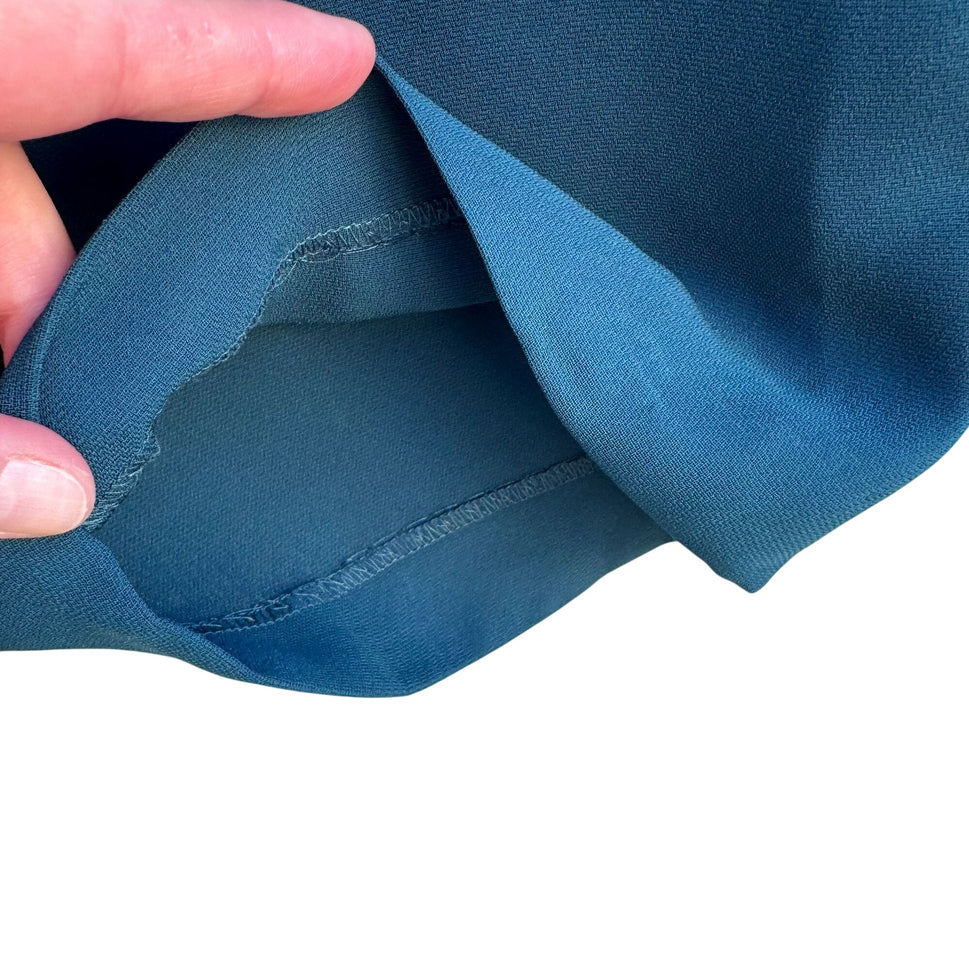 Coldwater Creek Womens Teal Back Zip Straight Leg Preppy Classic Dress Pants 16