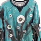 Switch Merona Custom Hand Painted Eyeball Tie Dye Wearable Art Sweatshirt Teal Mens L 3 image