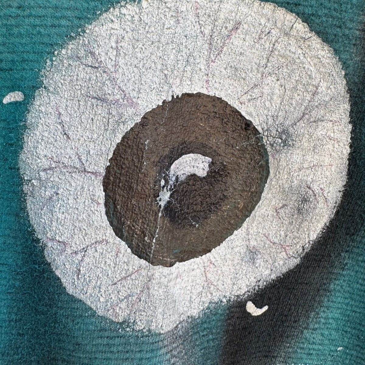 Merona Custom Hand Painted Eyeball Tie Dye Wearable Art Sweatshirt Teal Mens L