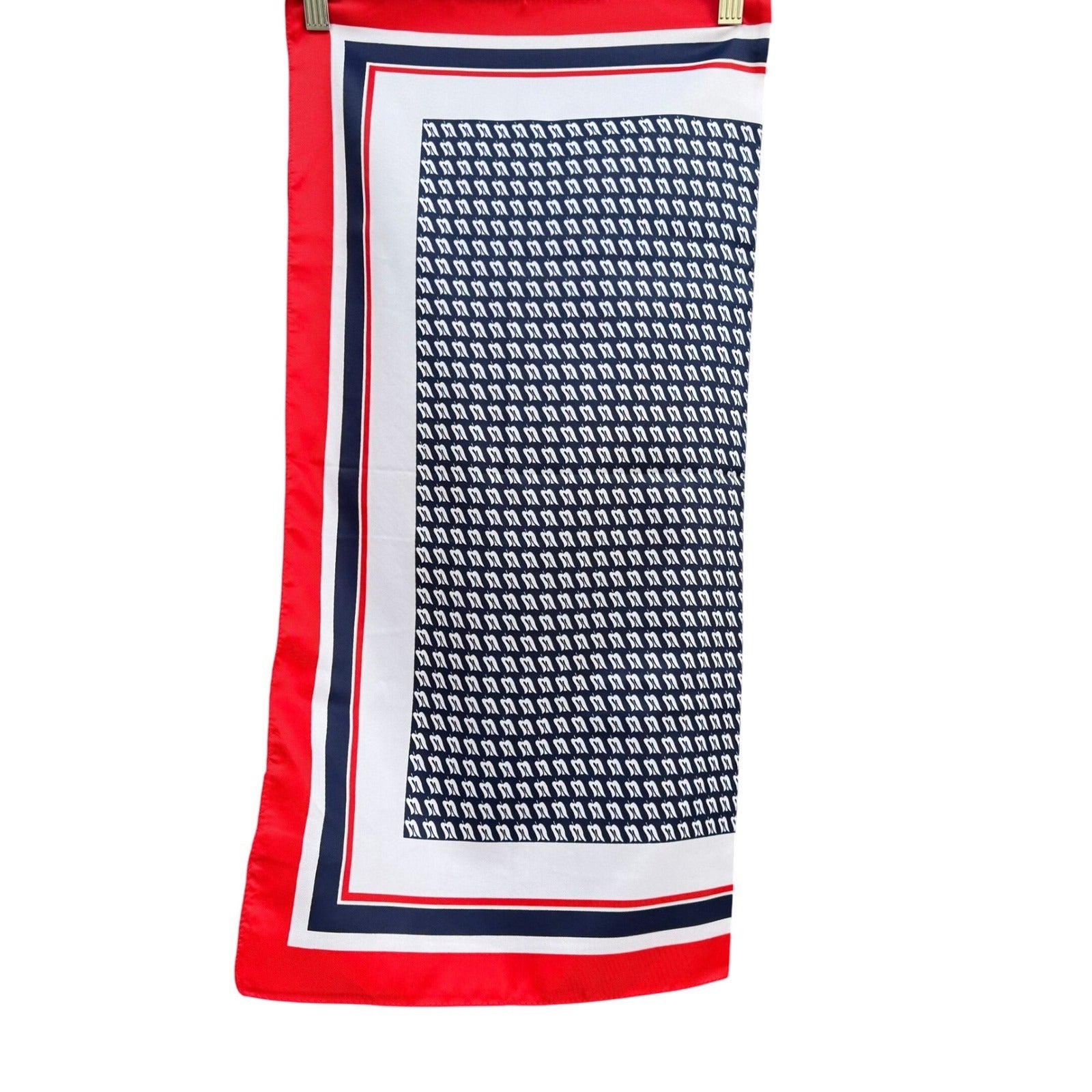 Royal Viking Line Scarf Red White Navy Blue Logo Print Souvenir Made in Europe