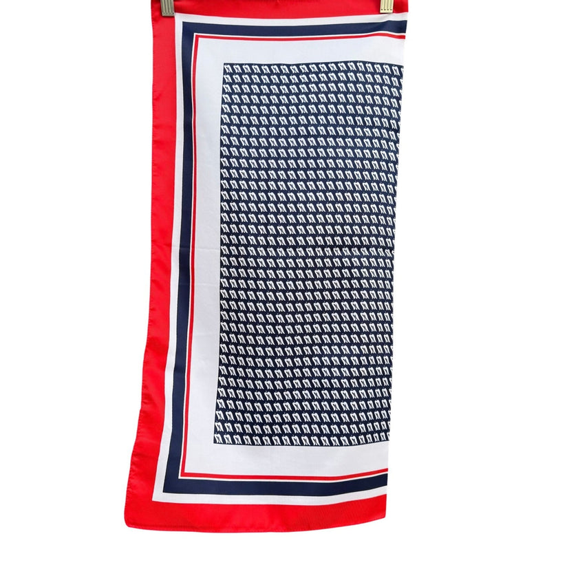 Royal Viking Line Scarf Red White Navy Blue Logo Print Souvenir Made in Europe