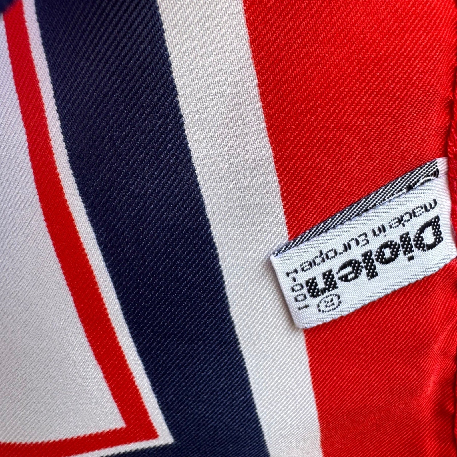 Royal Viking Line Scarf Red White Navy Blue Logo Print Souvenir Made in Europe