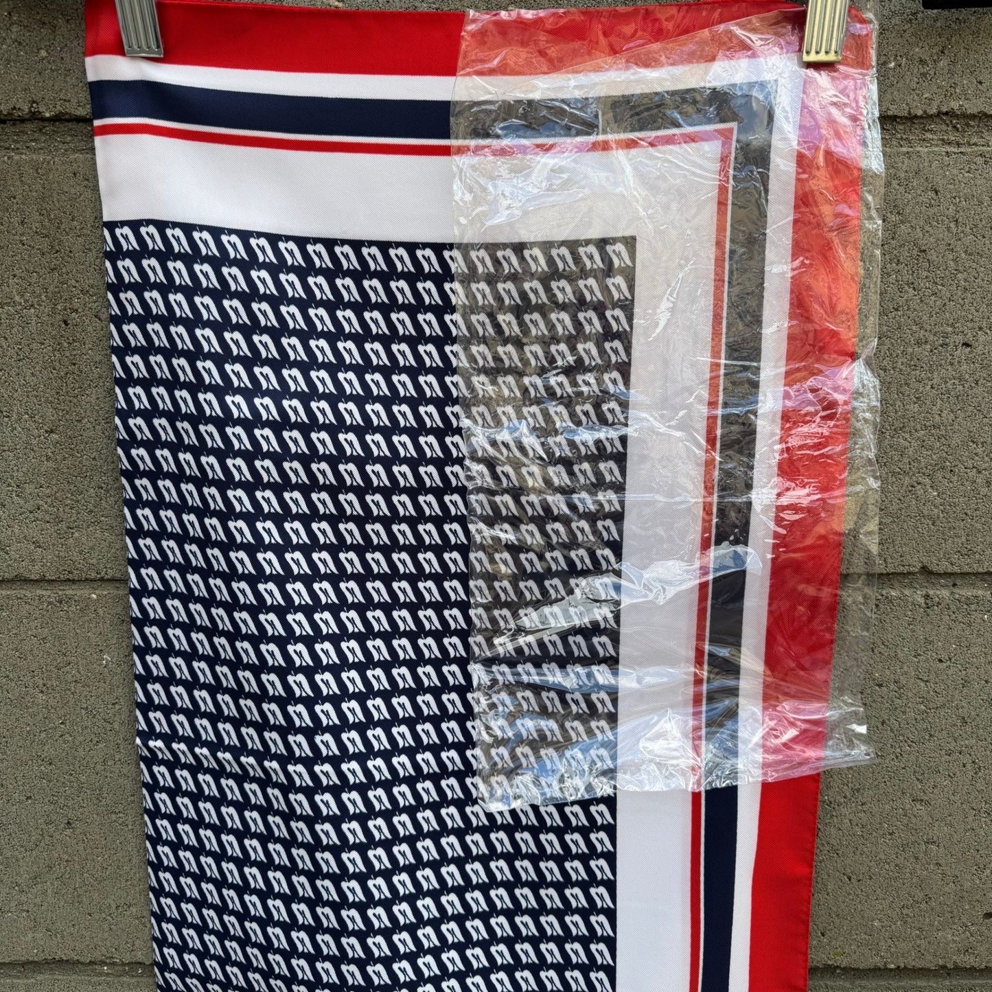 Royal Viking Line Scarf Red White Navy Blue Logo Print Souvenir Made in Europe