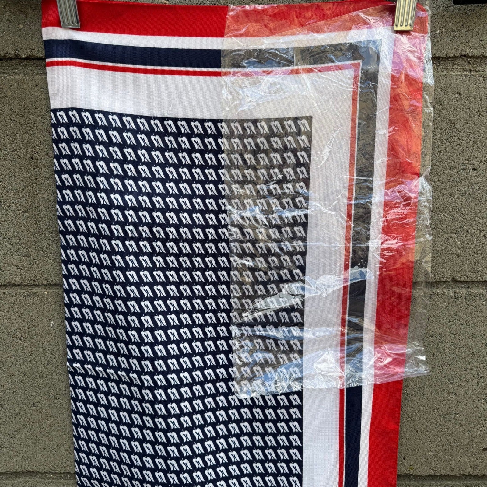 Royal Viking Line Scarf Red White Navy Blue Logo Print Souvenir Made in Europe