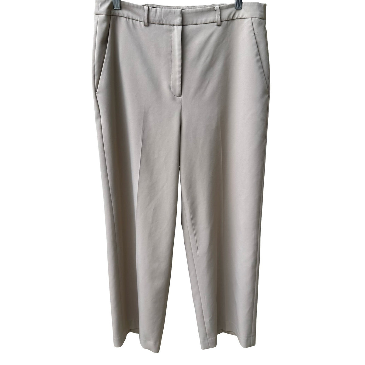Kenneth Cole Carreman French Fabric Minimalist Straight Leg Dress Pants Tan 12