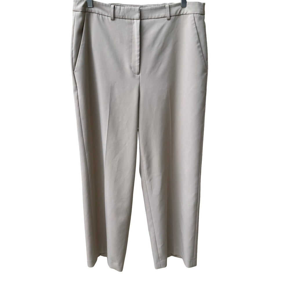 Kenneth Cole Carreman French Fabric Minimalist Straight Leg Dress Pants Tan 12