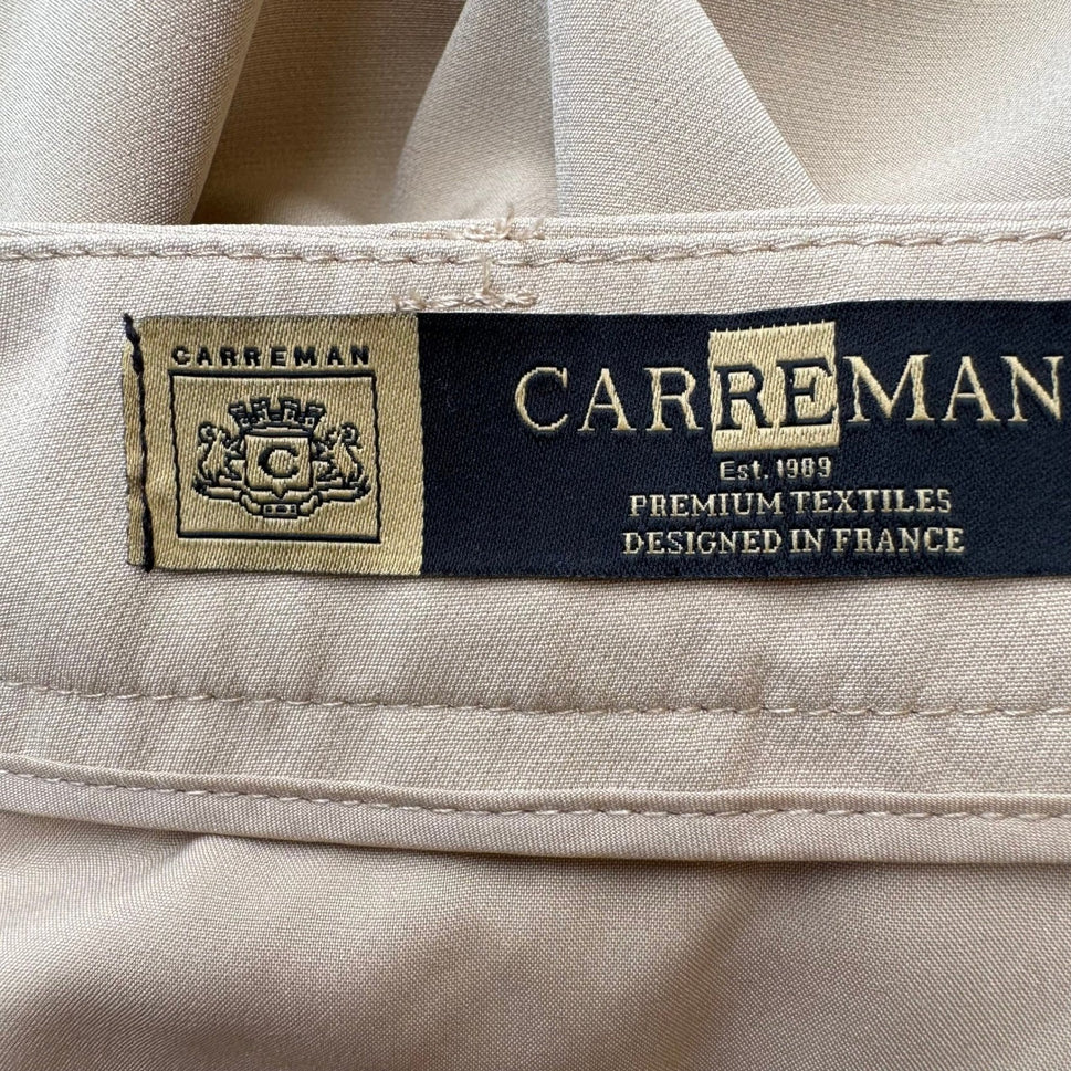 Kenneth Cole Carreman French Fabric Minimalist Straight Leg Dress Pants Tan 12