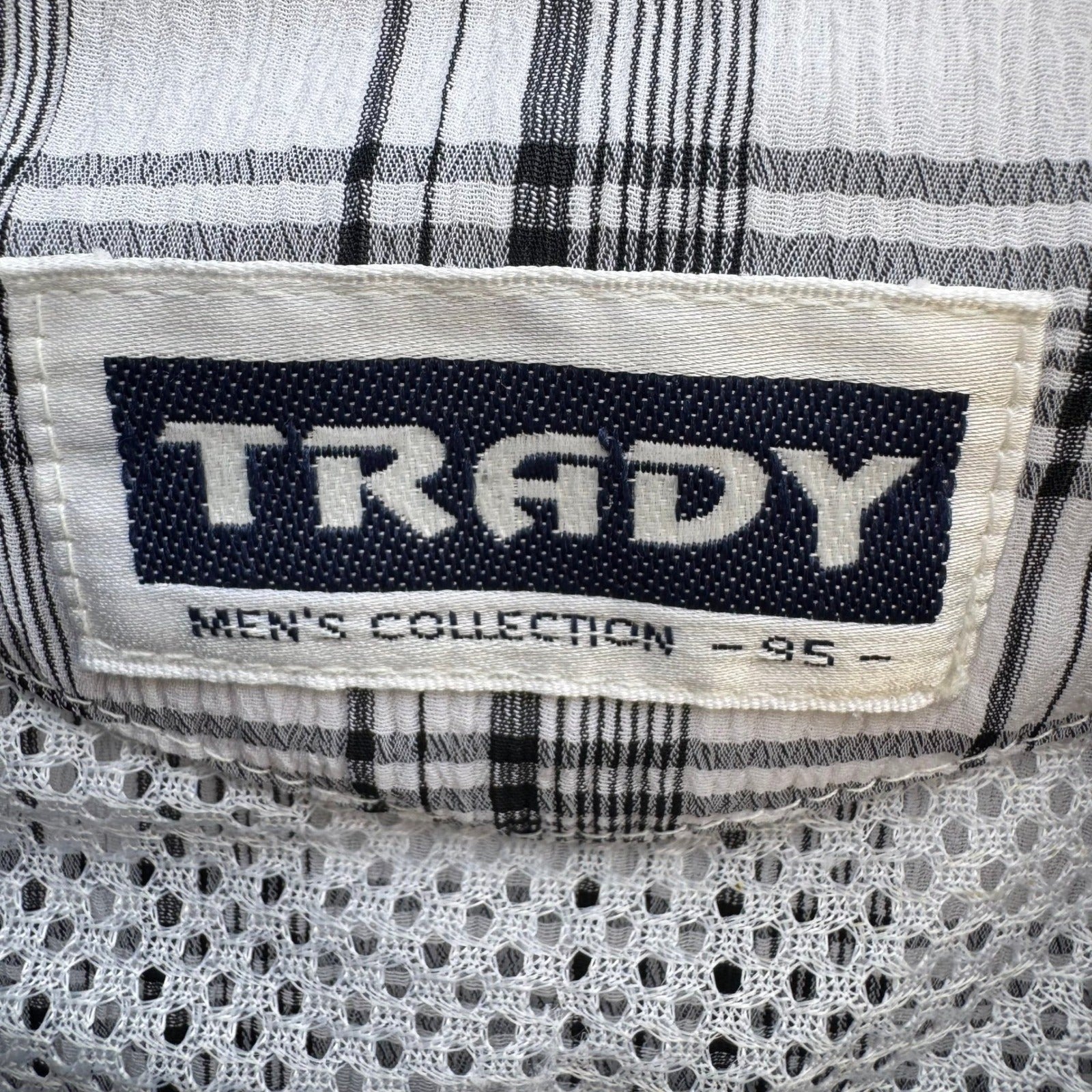 Trady Mens L Plaid Harrington Jacket White Black Navy Blue Textured Zip Up Golf