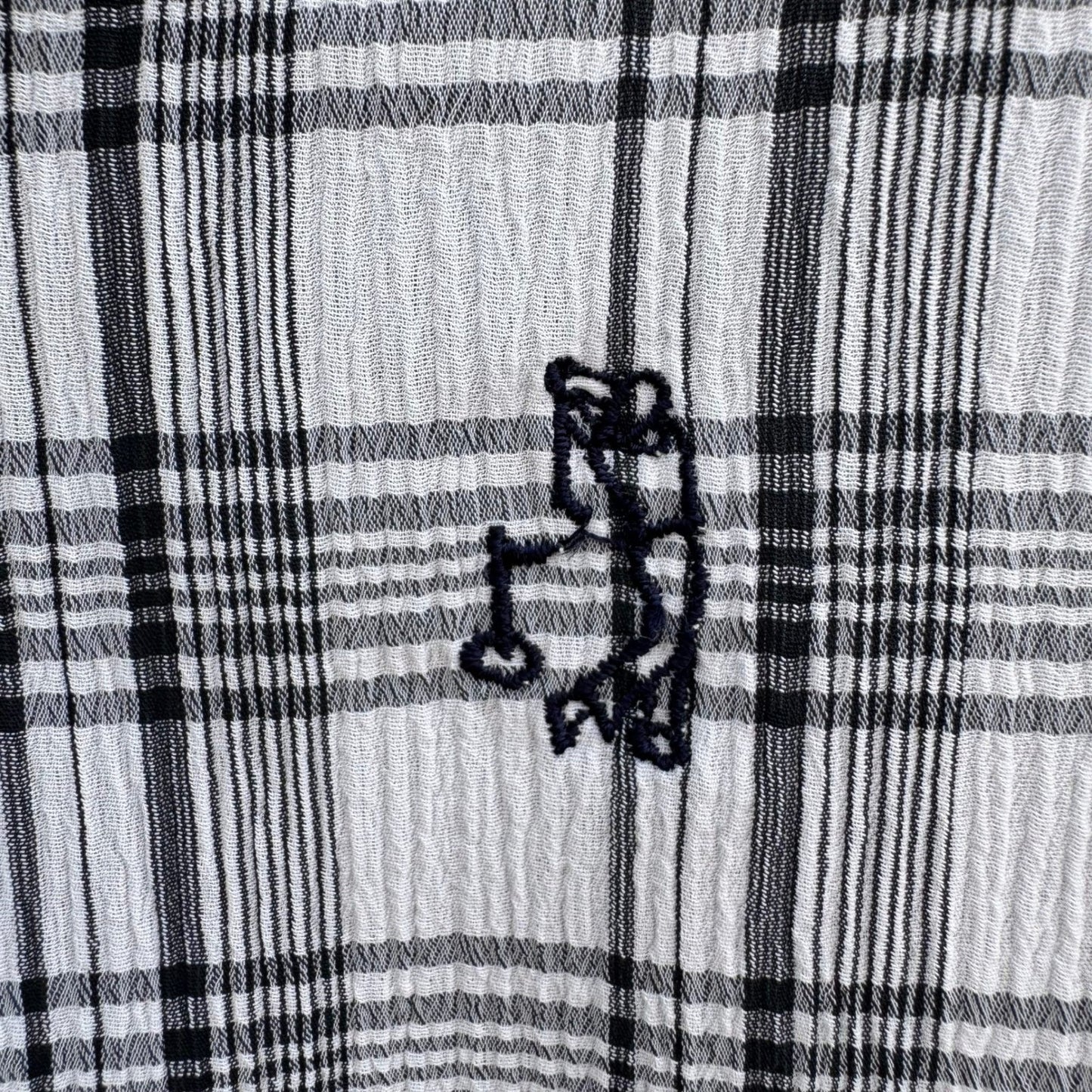 Trady Mens L Plaid Harrington Jacket White Black Navy Blue Textured Zip Up Golf