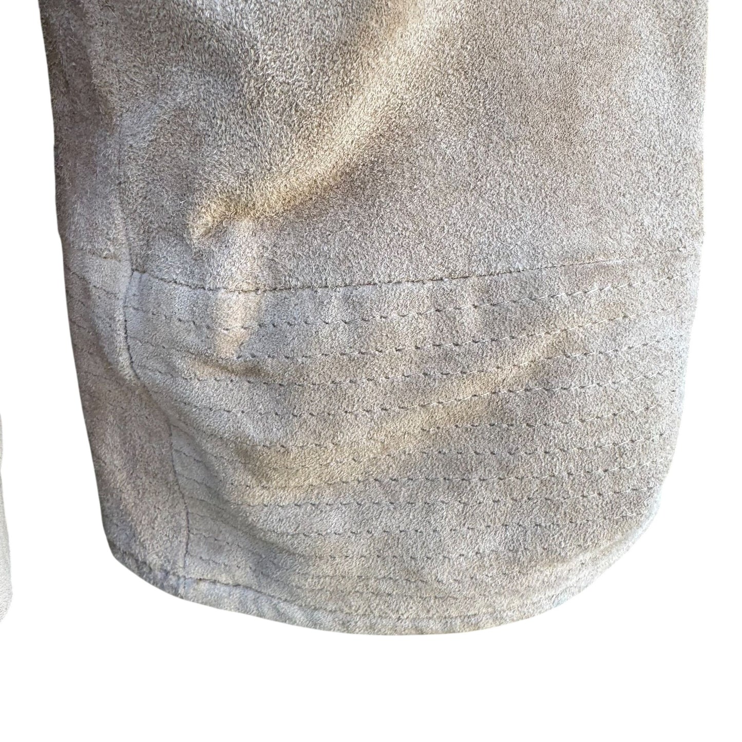 Terry Lewis Vintage Womens Beige Suede Leather Luxury Blazer Jacket 8P Regency