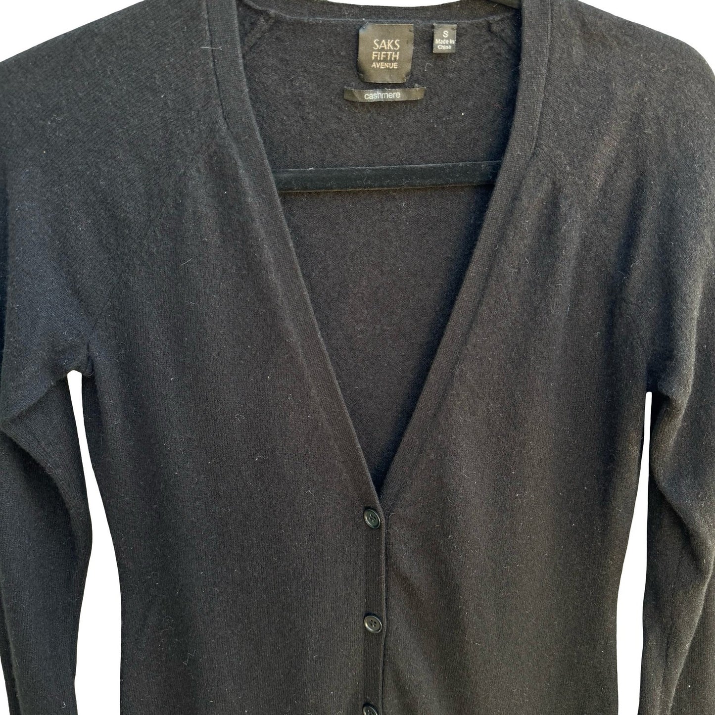 Saks Fifth Avenue 100% Cashmere Quiet Luxury Minimalist Soft Cardigan Sweater S