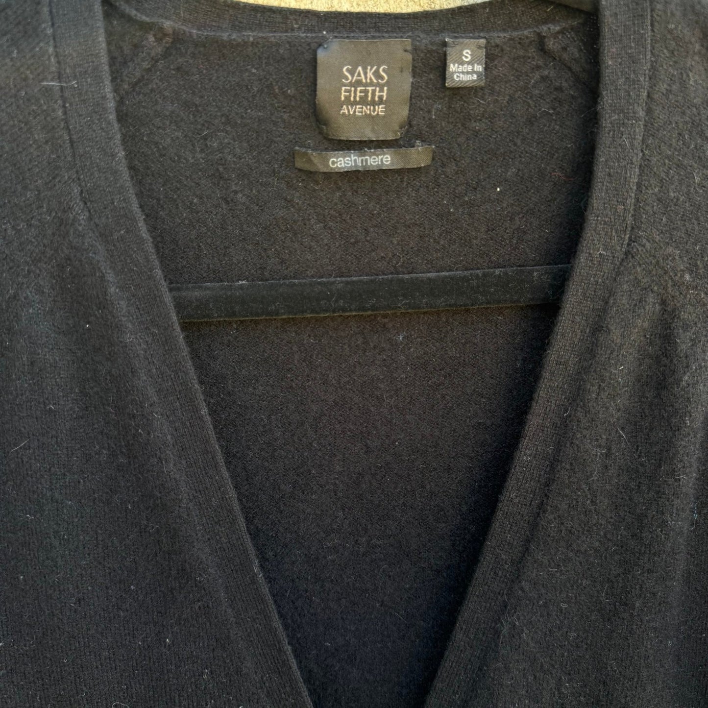 Saks Fifth Avenue 100% Cashmere Quiet Luxury Minimalist Soft Cardigan Sweater S