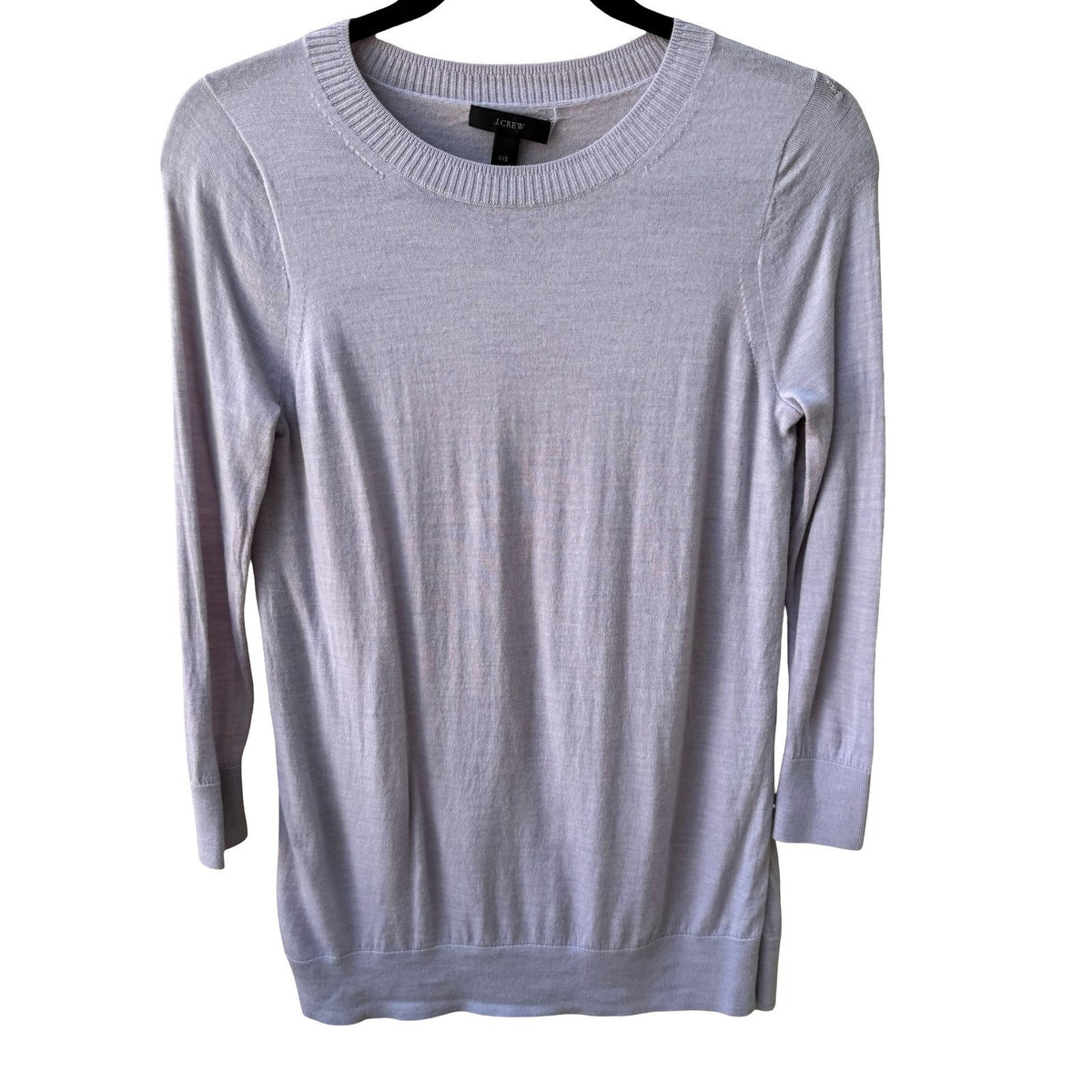 J Crew Tippi 100% Merino Wool Preppy Minimalist Sweater Pastel Lavender XXS