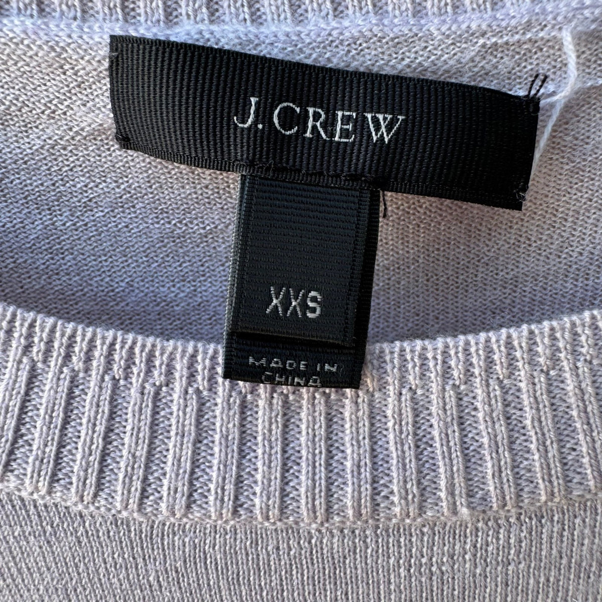 J Crew Tippi 100% Merino Wool Preppy Minimalist Sweater Pastel Lavender XXS