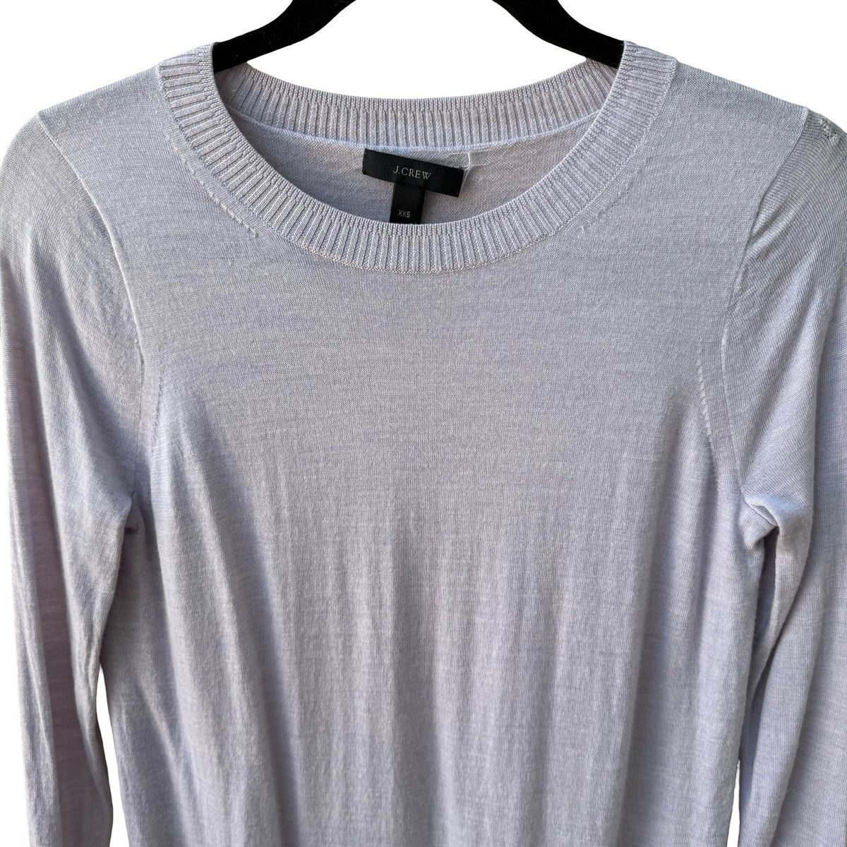 J Crew Tippi 100% Merino Wool Preppy Minimalist Sweater Pastel Lavender XXS