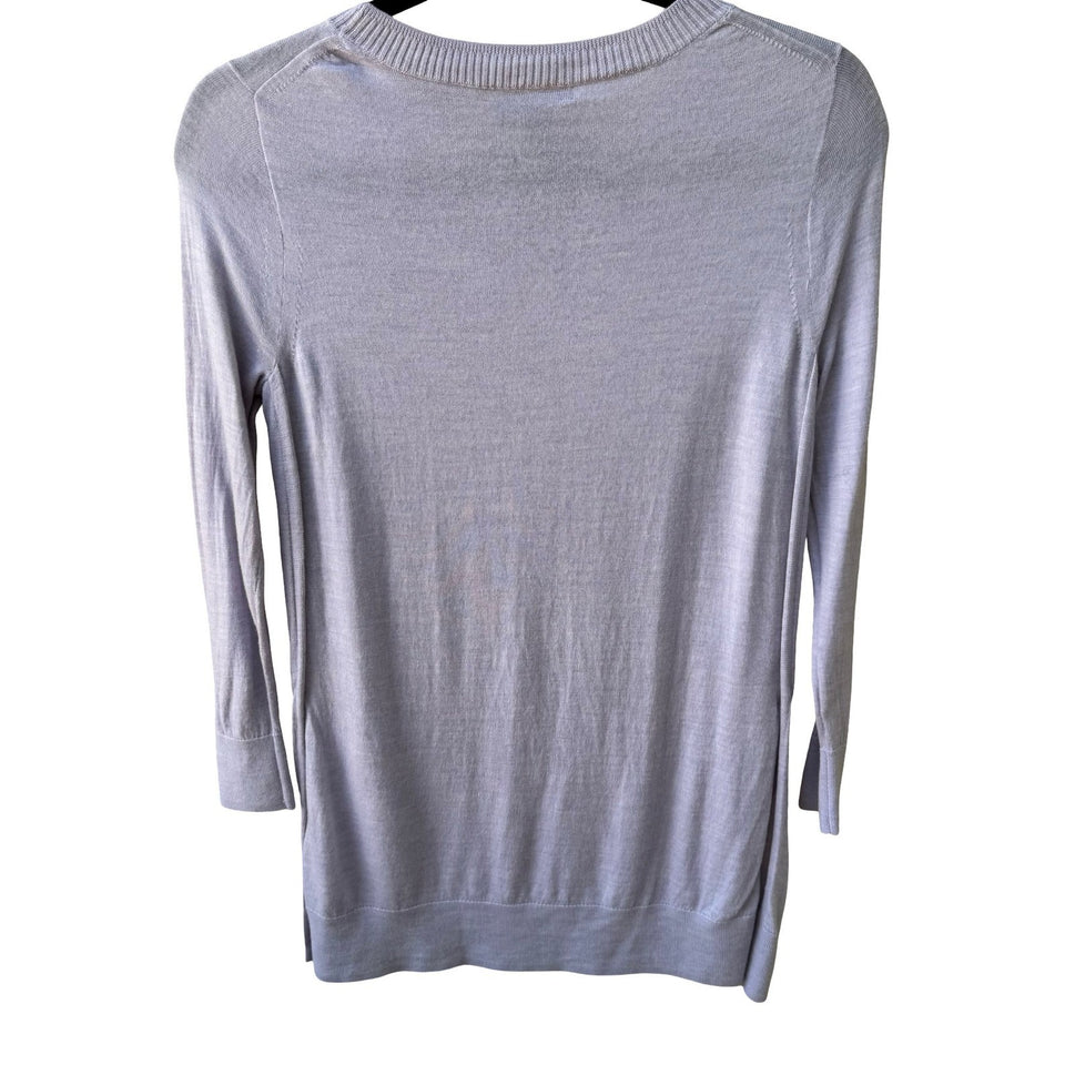 J Crew Tippi 100% Merino Wool Preppy Minimalist Sweater Pastel Lavender XXS