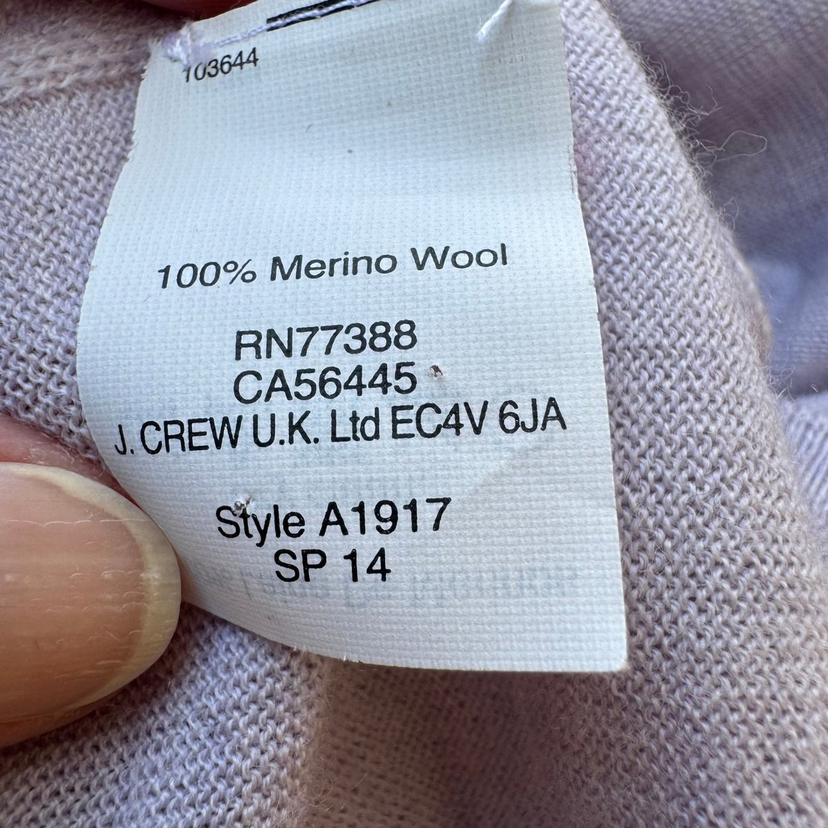 J Crew Tippi 100% Merino Wool Preppy Minimalist Sweater Pastel Lavender XXS