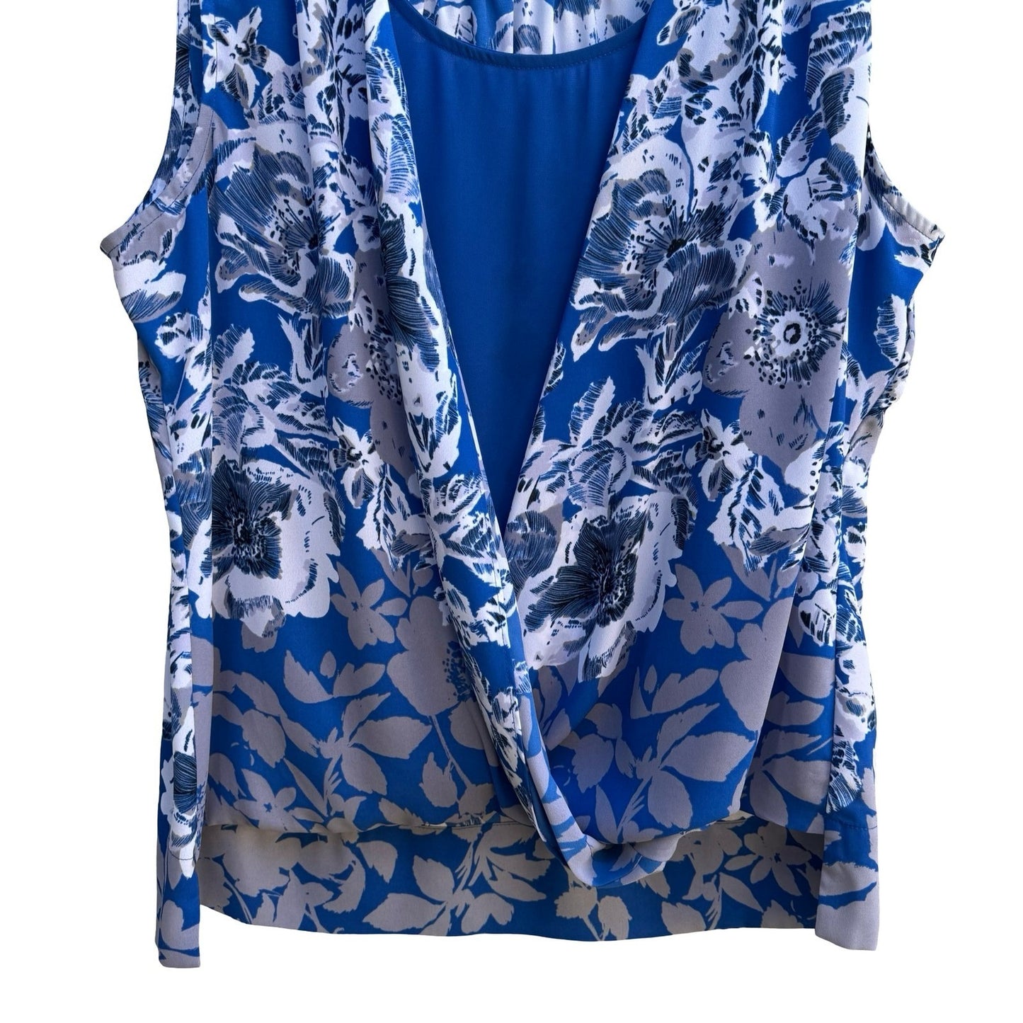 Alfani Professional Botanical Floral Draped Wrap Sleeveless Layered Cami Blouse
